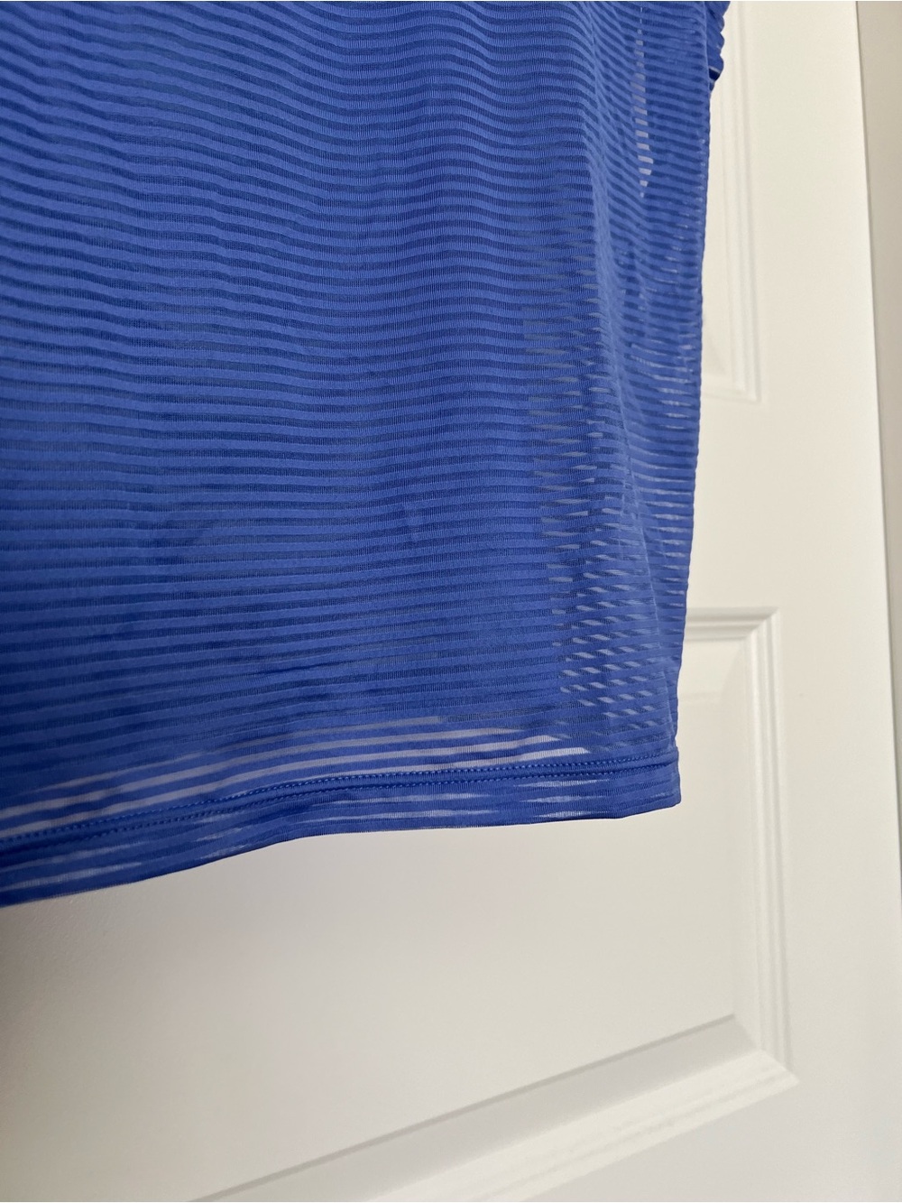 Z by Zella Periwinkle Mesh Stripe Short Sleeve Crop Workout Top XL - Picture 5 of 9